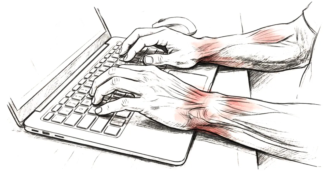 Typing at a keyboard